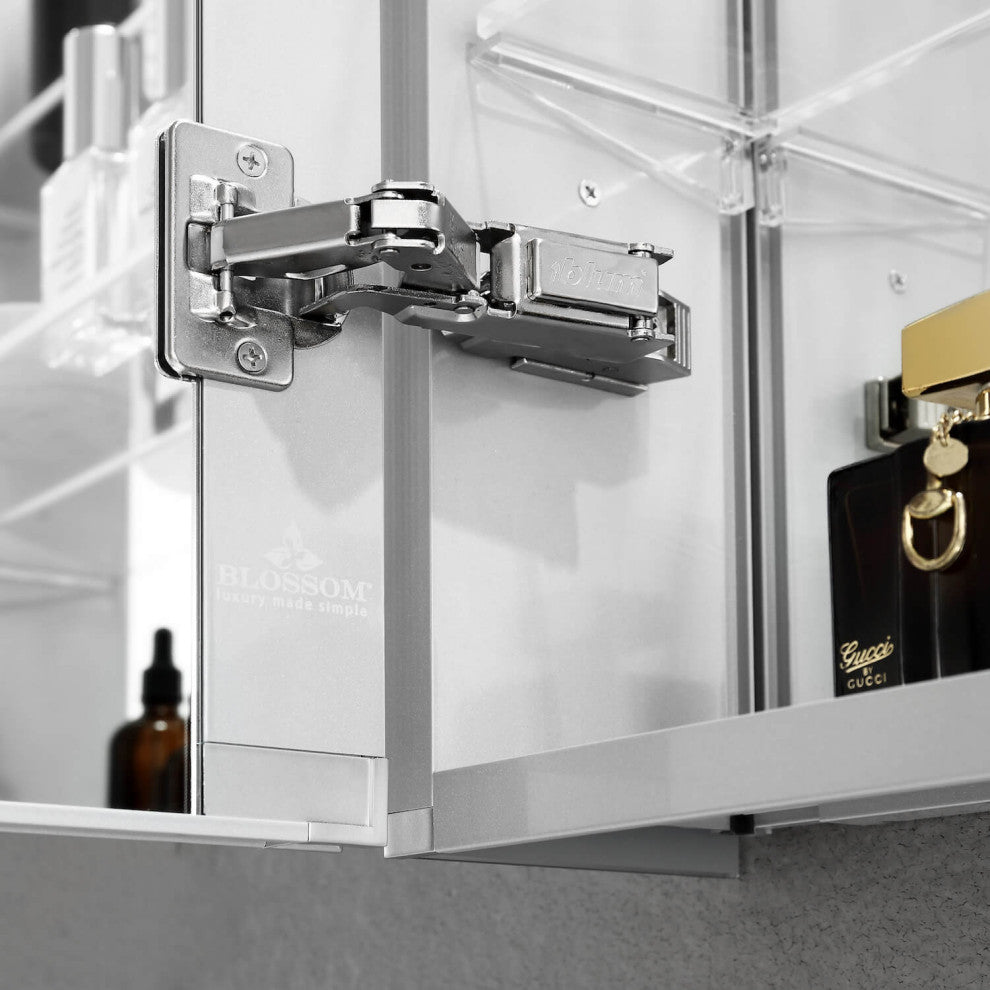 LED Mirror Medicine Cabinet With Defogger, Dimmer and Outlets, 30x32