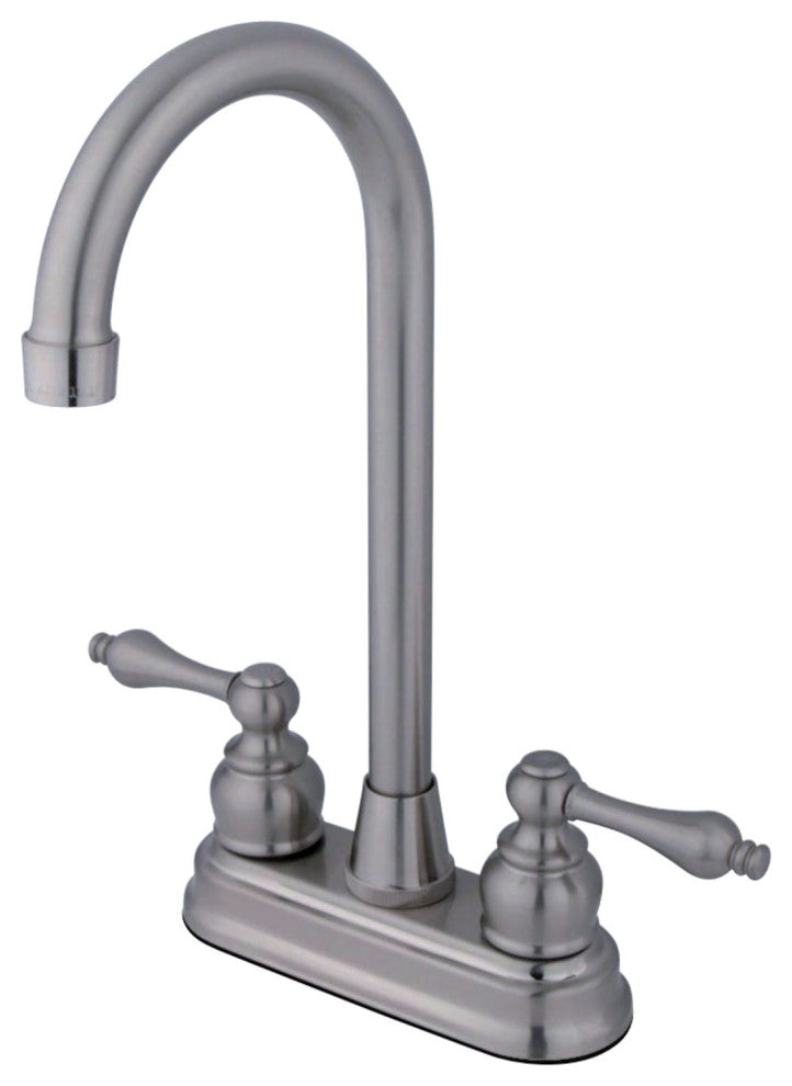 Kingston Brass 4" Centerset High-Arc Bar Faucet, Brushed Nickel