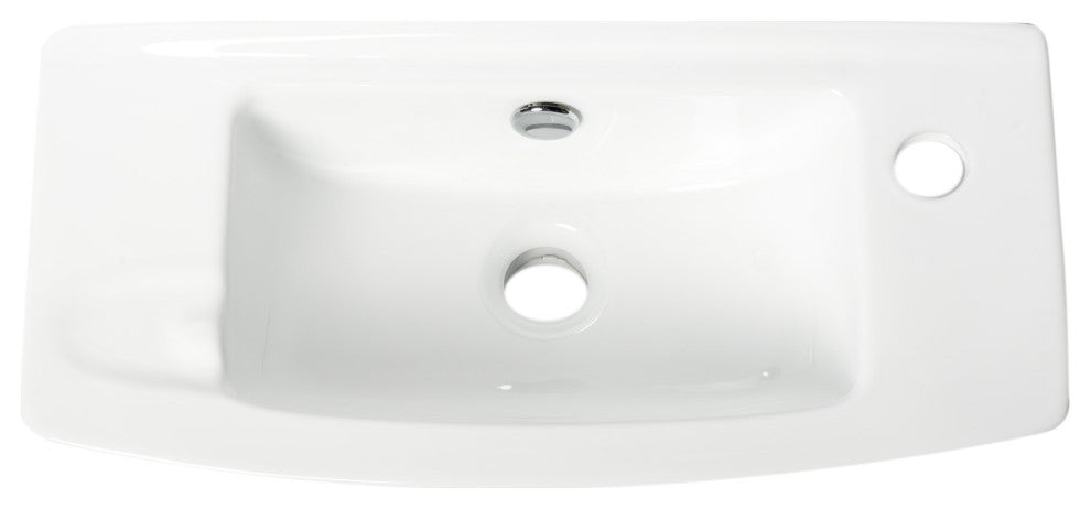 ALFI brand ABC115 White 20" Small Wall Mounted Ceramic Sink with Faucet Hole