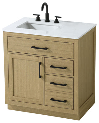Home Living 32" Single Bathroom Vanity, Honey Brown