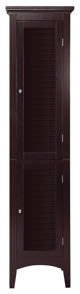 Wooden Bathroom Linen Storage Cabinet Brown