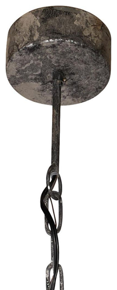 Vintage Style White Wood Bead Empire Shape Chandelier 18 x 30 Elegant Cottage