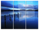 "Dark Blue Sea With Pier Remains" Photo Metal Wall Art, 3 Panels, 36"x28"