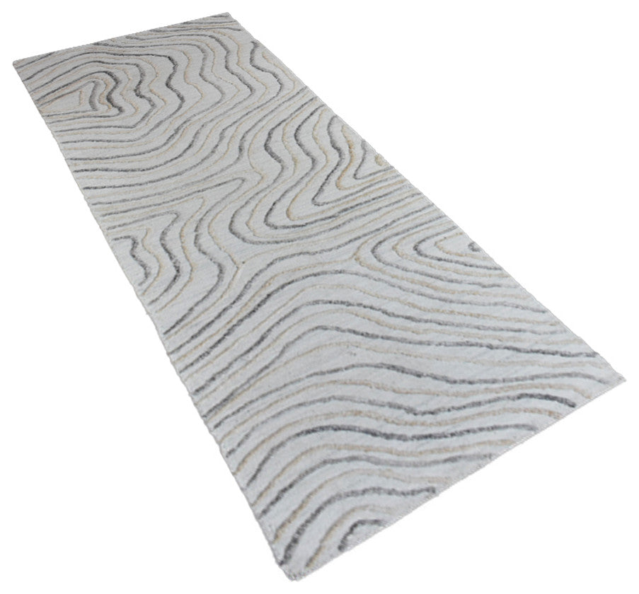 HAND WOVEN FLAT WEAVE KILIM POLYESTER RUGS -Rectangle,Beige Multicolor,Abstract, [Runner] 2'6''x10'