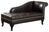 Benzara BM172748 Leatherette Storage Chaise, Black