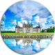 Chateau De Chambord Castle In Blue, Landscape Round Wall Art, 36"