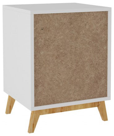Modern White and Natural Flair Night Stand