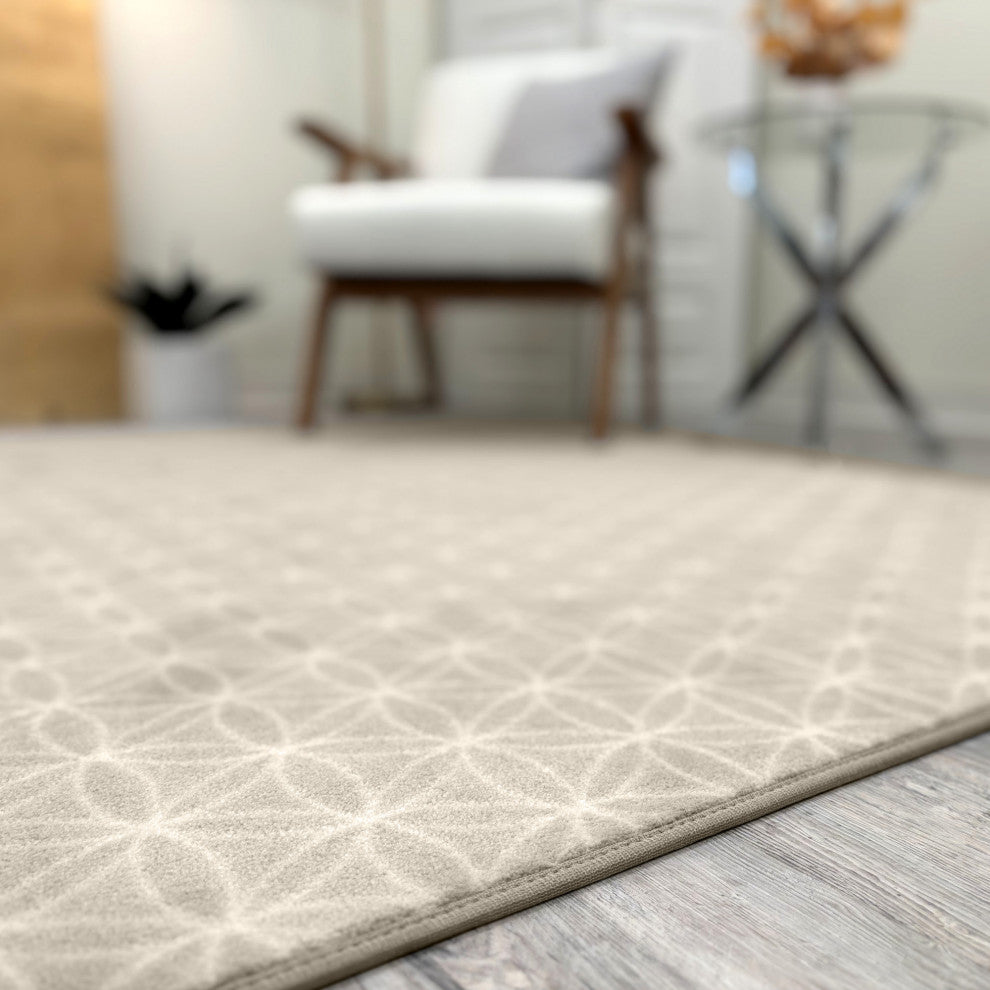 EYELET Soft Tactesse Nylon Area Rug with Anti-Stain Protection, Angora, Xl: 10'x12'
