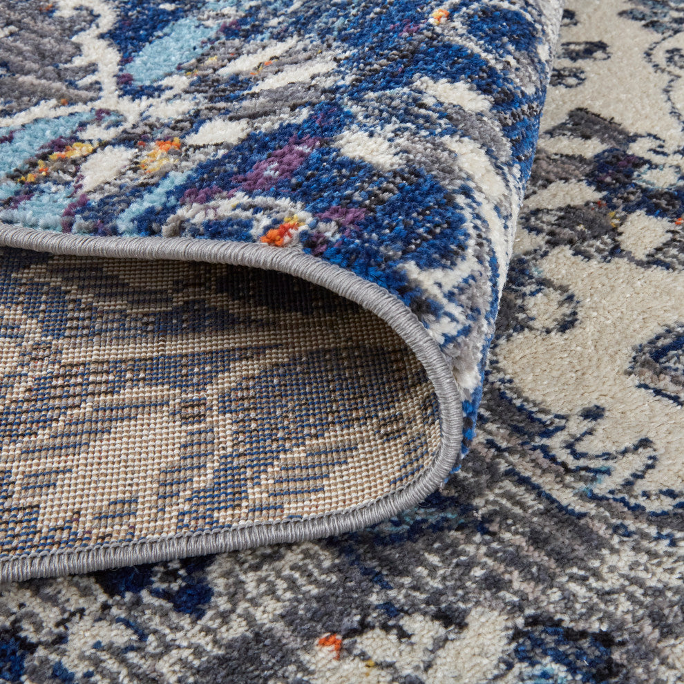 Weave & Wander Bellini  Rug, Gray/Blue, 9ft-2in x 12ft-4in Rug