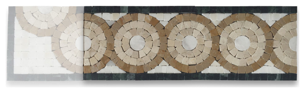 Marble Mosaic Border Accent Listello Tile Aura Gold 4x11 Polished, 1 piece