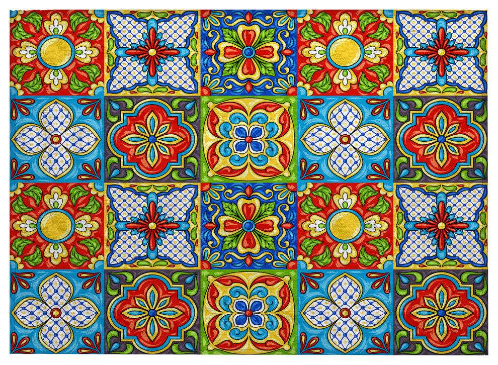 Indoor/Outdoor Kendall KE20 Multi Machine Washable 1'8" x 2'6" Rug