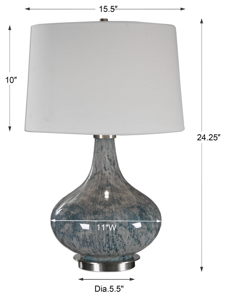 Uttermost Celinda Glass Lamp, Blue-Gray