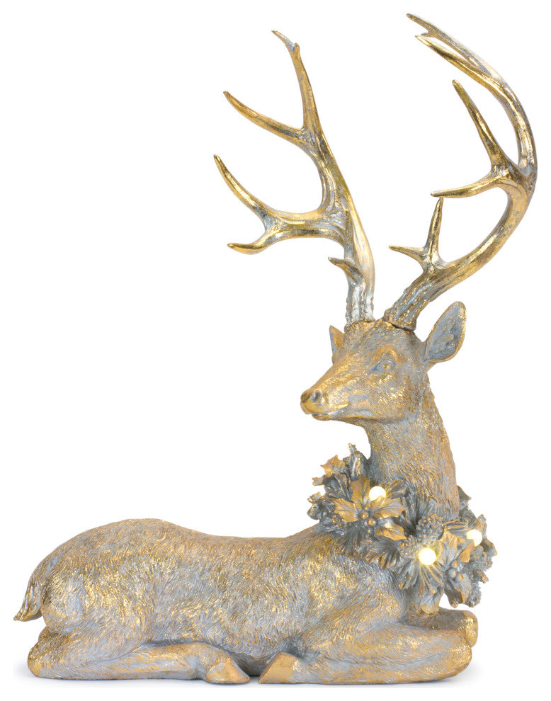 Deer With LED Light, 2-Piece Set
