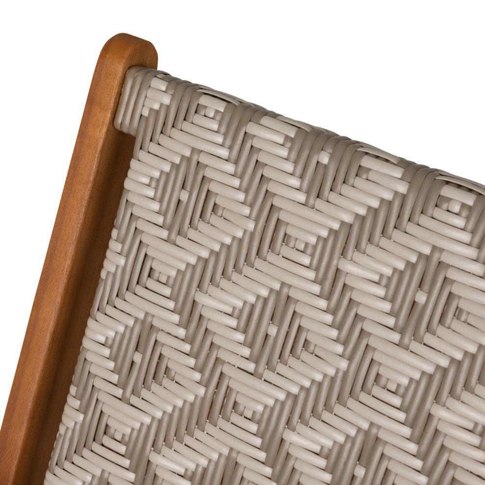 Vega Natural Stain Outdoor Chair in Diamond-Weave Wicker
