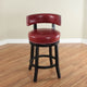 Mossoro Dark Brown Swivel Leather Counter Stool, Red