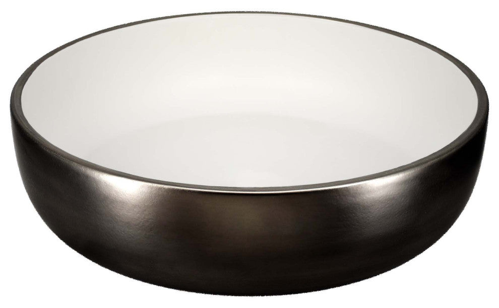 Bliss Bathroom Sink, Gunmetal/White