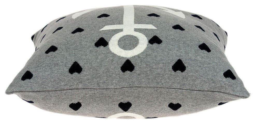 Casual Square Grey Nautical Anchor Accent Pillow