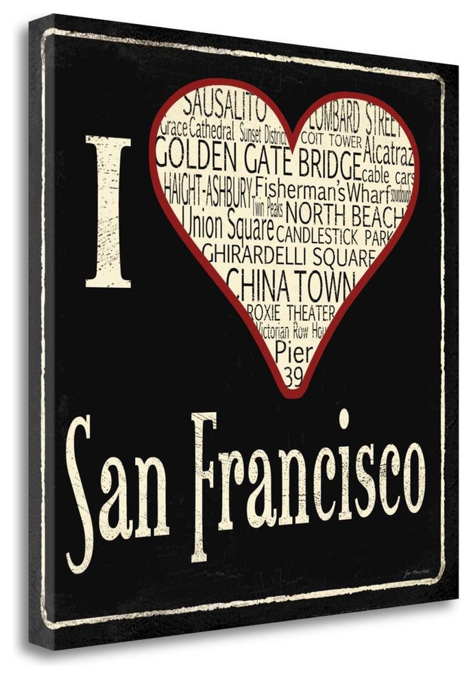 "San Francisco" By Jo Moulton,Ready to Hang Giclee Print on Gallery Wrap Canvas