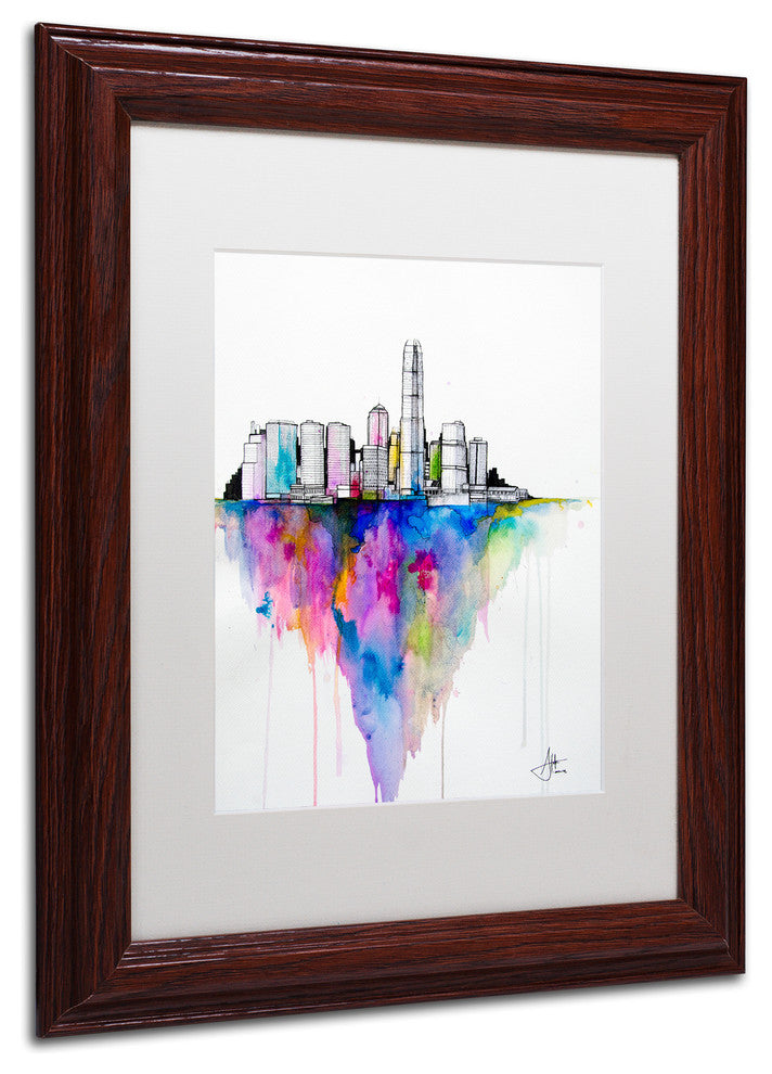 Marc Allante 'Monolith II' Art, Wood Frame, White Mat, 14x11