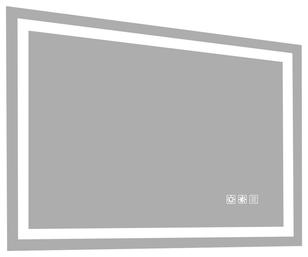 48" x 36" Rectangular Frameless Dimmable Wall Mounted LED Bathroom Vanity Mirror