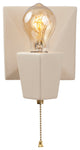 Geo Wall Sconce, Matte White, Polished Brass