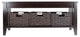 Morris Coffee Table with 3 Foldable Corn Husk Baskets, Espresso and Chocolate