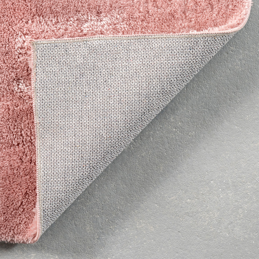 nuLOOM Loni Solid Machine Washable Shag Area Rug, Pink, 8'x10'