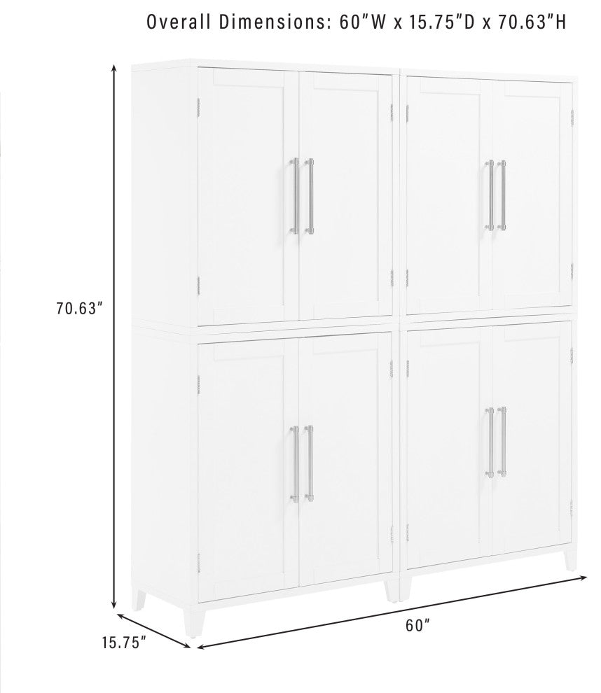 Roarke 2Pc Kitchen Pantry Storage Cabinet Set, 2 Pantries