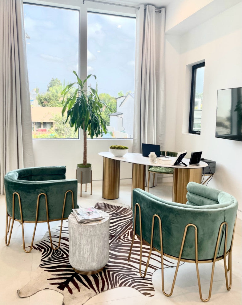 Alexa Gold Barrel Chair