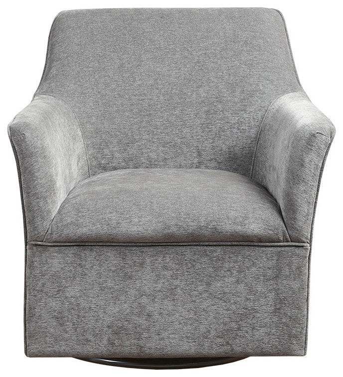 Madison Park Augustine Tight Back Swivel Lounge Chair, Gray
