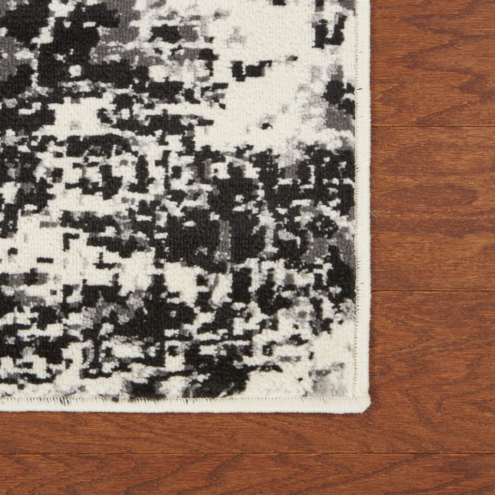 8" x 10" Modern Monochromatic Abstract Area Rug