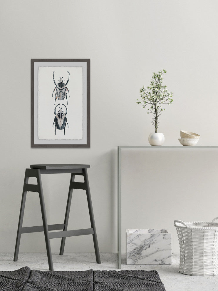 "Beetle Duo" Framed Painting Print, 20"x30"