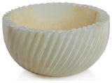 Mulhouse Spiraled Off-White Onyx Marble Serving Bowl