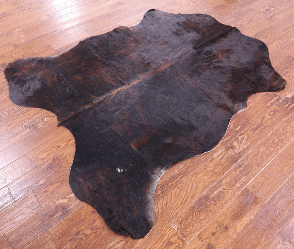 7' 1" X 6' 2" Organic Natural Hair-On Cowhide Area Rug C1482