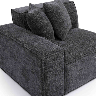 Mindy Chenille Basketweave Left Arm Facing Corner Chair, Charcoal