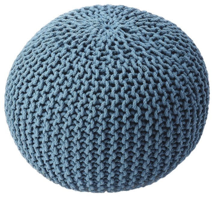BUTLER PINCUSHION BLUE WOVEN POUFFE