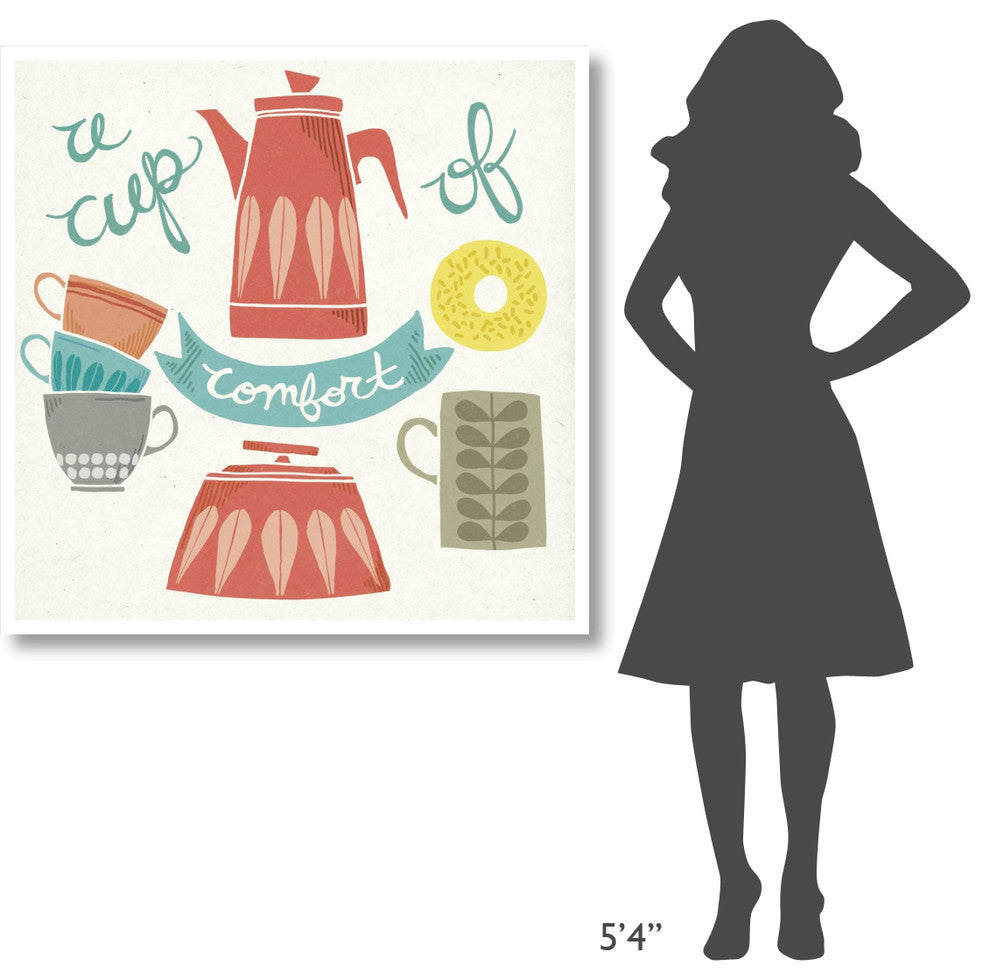 "A Cup of Comfort" Digital Paper Print by Mary Urban, 42"x42"