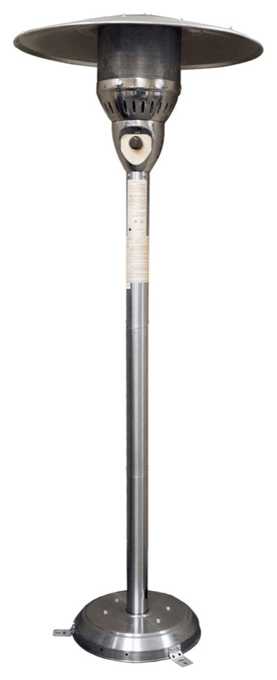 41000 BTU Silver Steel Natural Gas Cylindrical Pole Standing Patio Heater
