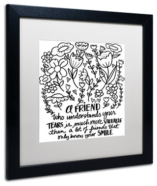 Elizabeth Caldwell 'A Friend' Art, Black Frame, White Mat, 16x16