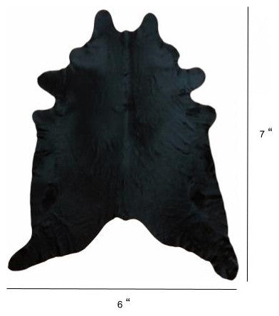 6 Ft Black Dyed Brindled Cowhide Rug