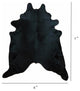 6 Ft Black Dyed Brindled Cowhide Rug