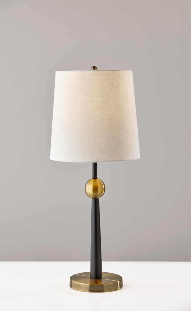 Francis 29-Inch Table Lamp, Black and Antique Brass