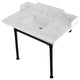 Kingston Brass LMS3622M8SQ0ST 36" Carrara Marble Console Sink, Legs