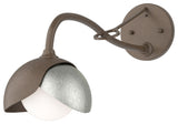 Brooklyn 1-Light Double Shade Sconce, Bronze, Sterling, Opal Glass