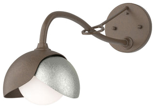 Brooklyn 1-Light Double Shade Sconce, Bronze, Sterling, Opal Glass