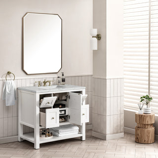Breckenridge 36" Single Vanity, Bright White,  Ethereal Noctis Top