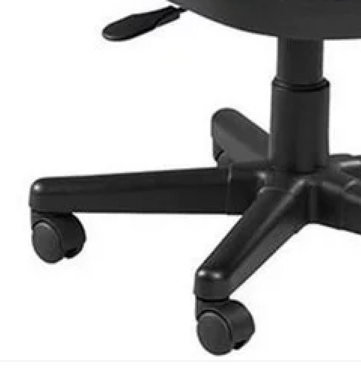 Armless Office Chair, Waterfall Cushioned Seat With Contoured Backrest, Ebony