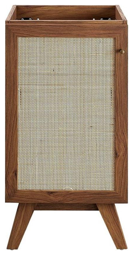 Modway Soma 18" Adjustable Shelf Wood Bathroom Vanity Cabinet in Walnut