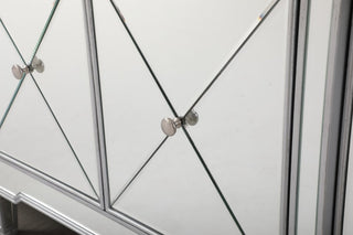 Cosmo 72" Mirrored Credenza, Silver