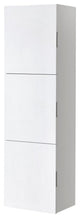Bliss 18"W x 59"H Linen Side Cabinet, 3 Doors, Gray Oak Finish, High Gloss White